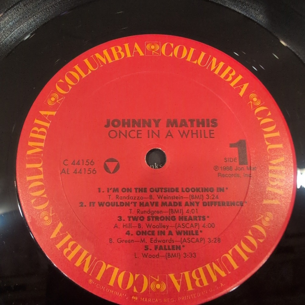 Johnny Mathis Once in a While Vinyl LP 1988 Columbia C 44156 Pop Vocal Record - Picture 5 of 7